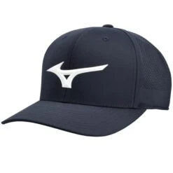 Mizuno Tour Vent Snapback Hat -EliteGolf Store 2024 mizuno tour vent snapback hat navy white front itempicture
