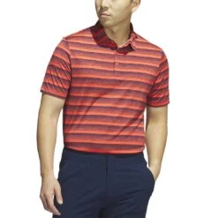 Adidas 2-Color Stripe Polo -EliteGolf Store adidas 2 color stripe polo collegiate navy bright red itempicture