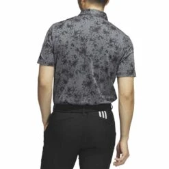 Adidas Burst Jacquard Polo -EliteGolf Store adidas 2023 burst jacquard polo black back itempicture