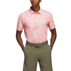 Adidas Flower Mesh Polo -EliteGolf Store adidas 2023 flower mesh polo coral fusion white itempicture