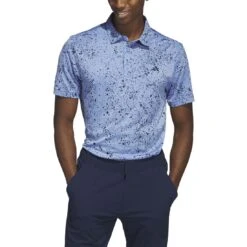 Adidas 2023 Jacquard Polo -EliteGolf Store adidas 2023 jacquard polo collegiate navy front itempicture