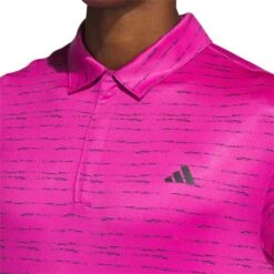 Adidas Stripe Zipper Polo -EliteGolf Store adidas 2023 stripe zipper polo lucid fuchsia detail2 itempicture