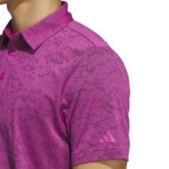 Adidas 23 Textured Jacquard Polo -EliteGolf Store adidas 2023 textured jacquard polo lucid fuchsia detail itempicture
