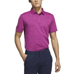 Adidas 23 Textured Jacquard Polo -EliteGolf Store adidas 2023 textured jacquard polo lucid fuchsia front itempicture