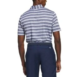 Adidas 2-Color Stripe Polo -EliteGolf Store adidas 2023 two color stripe polo collegiate navy white back itempicture