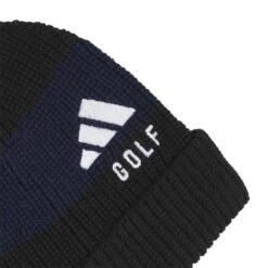 Adidas Women's Chenille Cableknit Pom Beanie -EliteGolf Store adidas 2023 womens chenille cableknit pom beanie black detail itempicture