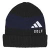 Adidas Women's Chenille Cableknit Pom Beanie -EliteGolf Store adidas 2023 womens chenille cableknit pom beanie black front itempicture