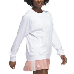 Adidas Women's Made With Nature Sweatshirt 10 Adidas Women's Made With Nature Sweatshirt -EliteGolf Store adidas 2023 womens made with nature sweatshirt white side itempicture