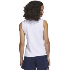 Adidas 2023 Women's Go-To Pique Sleeveless Polo 10 Adidas 2023 Women's Go-To Pique Sleeveless Polo -EliteGolf Store adidas 23 womens go to pique sleeveless polo white back itempicture