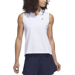 Adidas 2023 Women's Go-To Pique Sleeveless Polo 9 Adidas 2023 Women's Go-To Pique Sleeveless Polo -EliteGolf Store adidas 23 womens go to pique sleeveless polo white itempicture