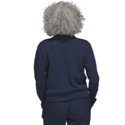 Adidas 2023 Women's Knit Bomber Jacket -EliteGolf Store adidas 23 womens knit bomber jacket collegiate navy back itempicture