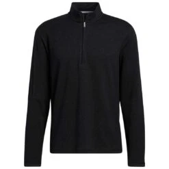 Adidas 3-Stripe Quarter Zip Layering -EliteGolf Store adidas 3 stripe quarter zip layering black itempicture