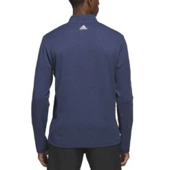 Adidas 3-Stripe Quarter Zip Layering -EliteGolf Store adidas 3 stripe quarter zip layering collegiate navy model back itempicture