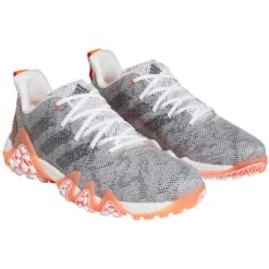 Adidas Codechaos 22 Golf Shoes White/Grey Six/Solar Red -EliteGolf Store adidas codechaos 22 golf shoes white grey six solar red front itempicture