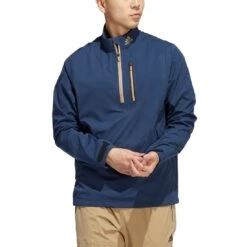 Adidas RAIN.RDY Half Zip -EliteGolf Store adidas fw22 rain rdy half zip crew navy front itempicture