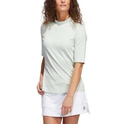 Adidas Women's Essentials Mock Polo 8 Adidas Women's Essentials Mock Polo -EliteGolf Store adidas fw22 womens essentials mock polo linen green itempicture