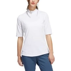 Adidas Women's Essentials Mock Polo 7 Adidas Women's Essentials Mock Polo -EliteGolf Store adidas fw22 womens essentials mock polo white itempicture