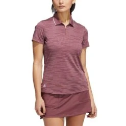 Adidas Women's Novelty Polo -EliteGolf Store adidas fw22 womens novelty polo quiet crimson itempicture