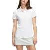 Adidas Women's Novelty Polo -EliteGolf Store adidas fw22 womens novelty polo white linen green itempicture