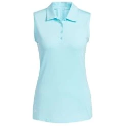 Adidas 2022 Women's Ultimate365 Solid Sleeveless Polo -EliteGolf Store adidas fw22 womens ultimate365 solid sleeveless polo bliss blue itempicture