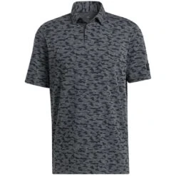 Adidas Go-To Camo Print Polo -EliteGolf Store adidas go to camo print polo black front itempicture