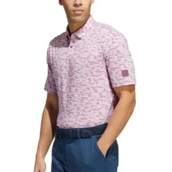 Adidas Go-To Camo Print Polo -EliteGolf Store adidas go to camo print polo quiet crimson front itempicture