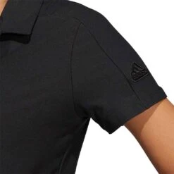 Adidas S21 Women's Go-To Short Sleeve Polo -EliteGolf Store adidas s21 womens go to short sleeve polo black detail itempicture