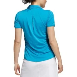 Adidas 2021 Women's Ultimate365 Solid Polo -EliteGolf Store adidas s21 womens ultimate365 solid short sleeve polo sonic aqua back itempicture