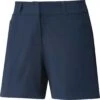 Adidas Women's 5 Inch Solid Shorts -EliteGolf Store adidas ss21 womens 5 inch solid shorts crew navy