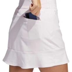 Adidas Women's 16 Inch Frill Skort -EliteGolf Store adidas ss22 womens 16 inch frill skort almost pink back pocket itempicture