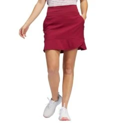 Adidas Women's 16 Inch Frill Skort -EliteGolf Store adidas ss22 womens 16 inch frill skort legacy burgundy itempicture
