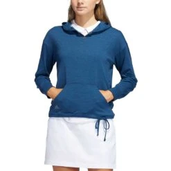 Adidas Women's Essentials Slub Recycled Hoodie -EliteGolf Store adidas ss22 womens essentials slub recycled hoodie crew navy itempicture