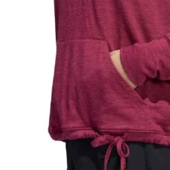 Adidas Women's Essentials Slub Recycled Hoodie -EliteGolf Store adidas ss22 womens essentials slub recycled hoodie legacy burgundy detail itempicture