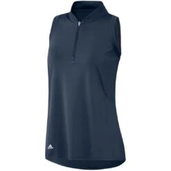 Adidas Women's Racerback Sleeveless Polo -EliteGolf Store adidas ss22 womens racerback sleeveless polo crew navy front itempicture