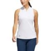 Adidas Women's Racerback Sleeveless Polo -EliteGolf Store adidas ss22 womens racerback sleeveless polo white itempicture