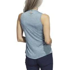 Adidas Women's Heathered Essentials Mock Sleeveless -EliteGolf Store adidas ss23 womens heathered essentials mock arctic fusion back itempicture