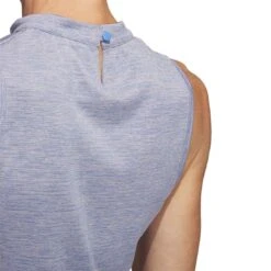 Adidas Women's Heathered Essentials Mock Sleeveless -EliteGolf Store adidas ss23 womens heathered essentials mock blue fusion detail itempicture