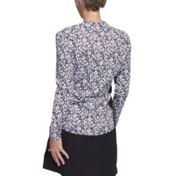 Adidas Women's Ultimate365 Print Pullover -EliteGolf Store adidas ss23 womens ultimate365 print pullover black white back itempicture