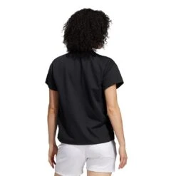 Adidas FW21 Women's 3-Stripe Polo -EliteGolf Store adidas womens fw21 3 stripe polo black back itempicture