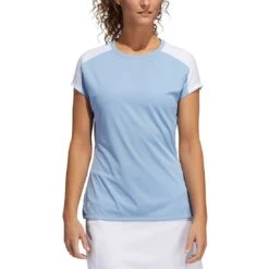 Adidas FW21 Women's Primeblue Heat.RDY Polo -EliteGolf Store adidas womens fw21 primeblue heat rdy polo ambient sky itempicture