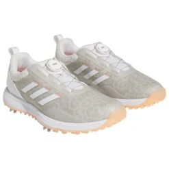 Adidas Women's S2G 23 BOA Golf Shoes White/Coral Fusion -EliteGolf Store adidas womens s2g 23 boa golf shoes white coral fusion front itempicture