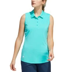 Adidas Women's Ultimate365 Solid Sleeveless Polo -EliteGolf Store adidas womens ultimate365 solid sleeveless polo semi mint rush model itempicture
