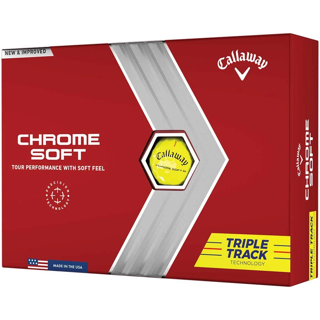 Callaway Chrome Soft Triple Track Yellow Golf Balls 3 Callaway Chrome Soft Triple Track Yellow Golf Balls