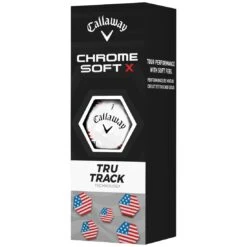 Callaway Chrome Soft X TruTrack USA Golf Balls -EliteGolf Store callaway 2023 chrome soft x usa trutrack golf balls sleeve itempicture