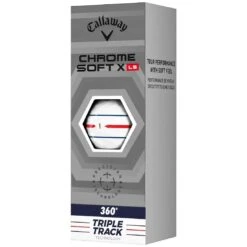 Callaway Chrome Soft X LS 360 Triple Track White Golf Balls -EliteGolf Store callaway chrome soft x ls 360 triple track white golf balls sleeve itempicture