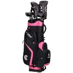 Cleveland Women's Launcher XL Halo Complete Set -EliteGolf Store cleveland womens launcher xl halo complete set black pink hero headcovers itempicture 1