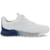 Ecco S-Three Boa Golf Shoes White/Blue Depths -EliteGolf Store ecco s three boa golf shoes white blue depths profile itempicture