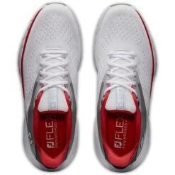 FootJoy Flex XP Golf Shoes White/Red -EliteGolf Store footjoy fj flex xp golf shoes white red 56277 top itempicture