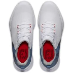 FootJoy FJ Fuel Golf Shoes White/Blue Fog/Red -EliteGolf Store footjoy fj fuel golf shoes white blue fog red 55441 top itempicture
