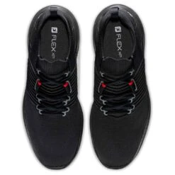 FootJoy Flex XP Golf Shoes Black/Red Knit -EliteGolf Store footjoy flex xp golf shoes black red top itempicture